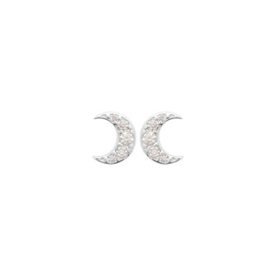 Boucles d'oreilles en argent rhodié et oxydes de zirconium