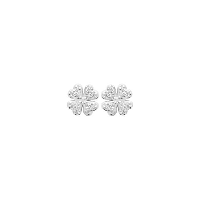 Boucles d'oreilles en argent rhodié et oxydes de zirconium