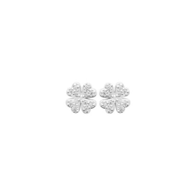 Boucles d'oreilles en argent rhodié et oxydes de zirconium