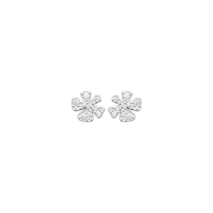 Boucles d'oreilles en argent rhodié et oxydes de zirconium