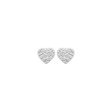 Boucles d'oreilles en argent rhodié et oxydes de zirconium