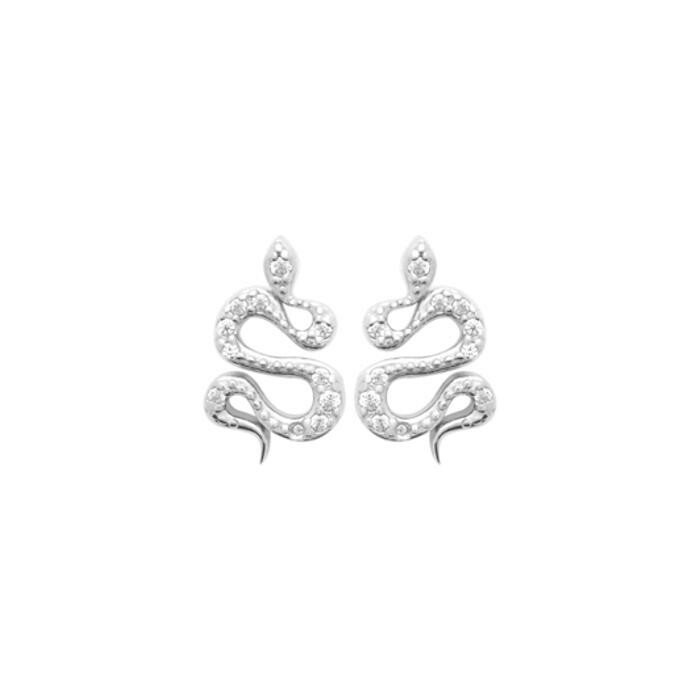 Boucles d'oreilles en argent rhodié et oxydes de zirconium