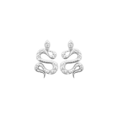 Boucles d'oreilles en argent rhodié et oxydes de zirconium