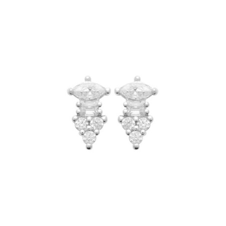 Boucles d'oreilles en argent rhodié et oxydes de zirconium