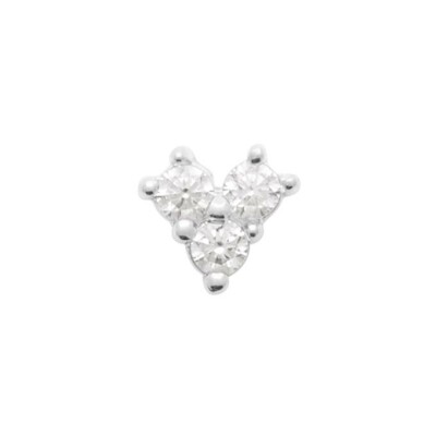 Mono boucle d'oreille en argent rhodié et oxyde de zirconium