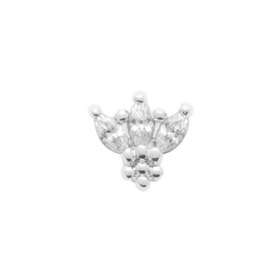 Mono boucle d'oreille en argent rhodié et oxyde de zirconium