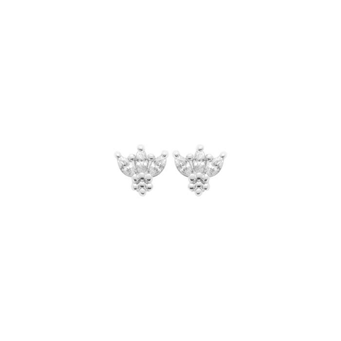 Boucles d'oreilles en argent rhodié et oxydes de zirconium