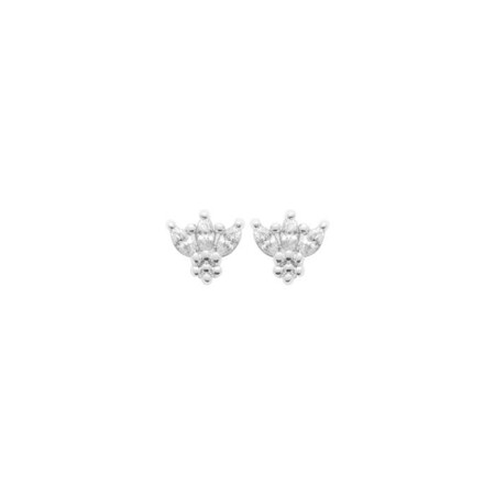 Boucles d'oreilles en argent rhodié et oxydes de zirconium