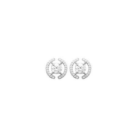 Boucles d'oreilles en argent rhodié et oxydes de zirconium