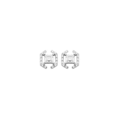 Boucles d'oreilles en argent rhodié et oxydes de zirconium