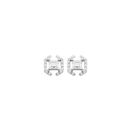 Boucles d'oreilles en argent rhodié et oxydes de zirconium