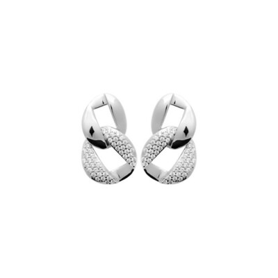 Boucles d'oreilles en argent rhodié et oxydes de zirconium