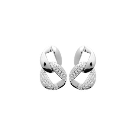 Boucles d'oreilles en argent rhodié et oxydes de zirconium