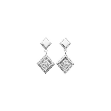 Boucles d'oreilles en argent rhodié et oxydes de zirconium