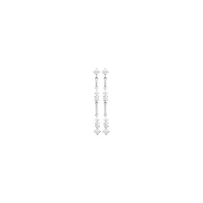 Boucles d'oreilles en argent rhodié et oxydes de zirconium