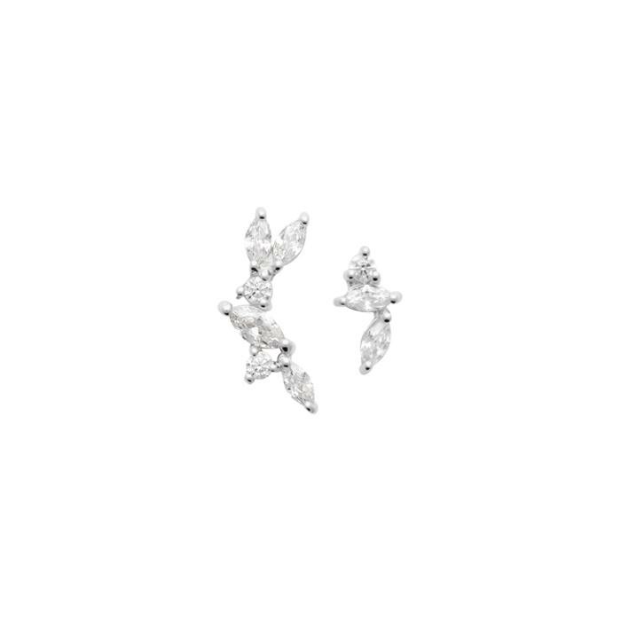 Boucles d'oreilles en argent rhodié et oxydes de zirconium