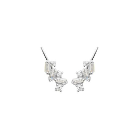 Boucles d'oreilles en argent rhodié et oxydes de zirconium