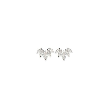 Boucles d'oreilles en argent rhodié et oxydes de zirconium