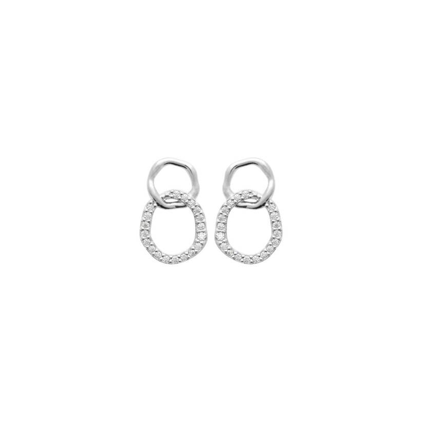 Boucles d'oreilles en argent et oxyde de zirconium