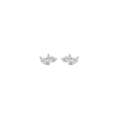 Boucles d'oreilles en argent et oxydes de zirconium