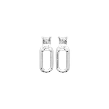 Boucles d'oreilles en argent et oxydes de zirconium