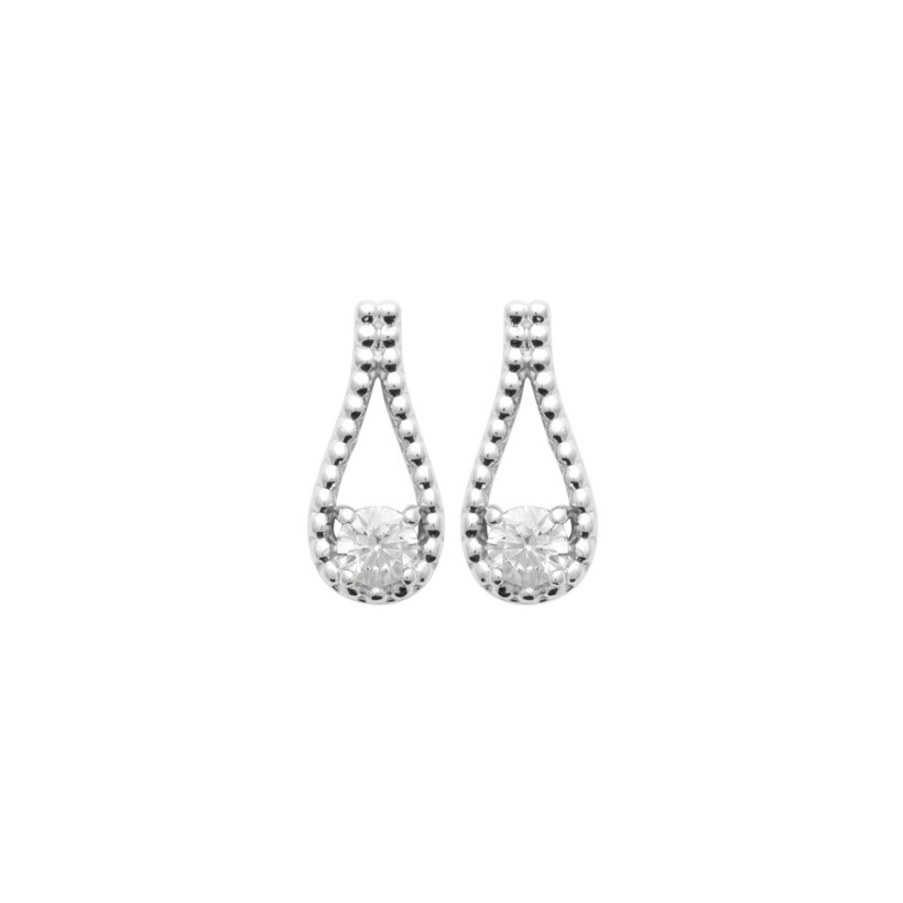 Boucles d'oreilles en argent et oxydes de zirconium