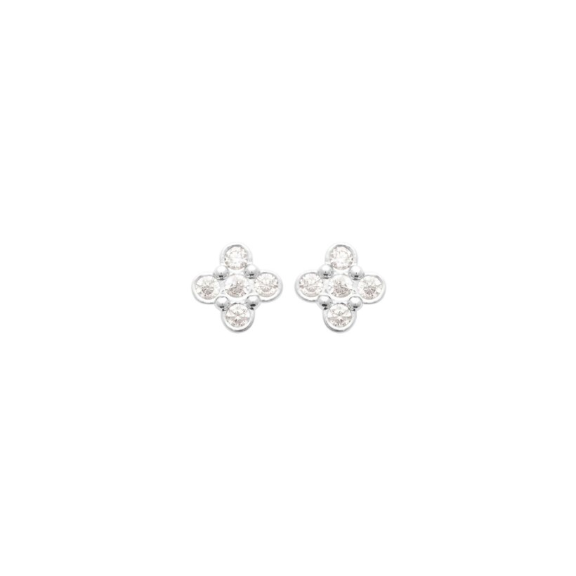 Boucles d'oreilles en argent et oxydes de zirconium