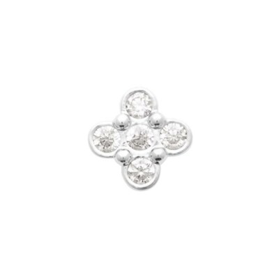 Mono boucle d'oreille en argent rhodié et oxyde de zirconium