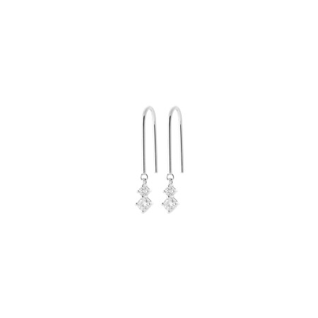 Boucles d'oreilles en argent et oxydes de zirconium