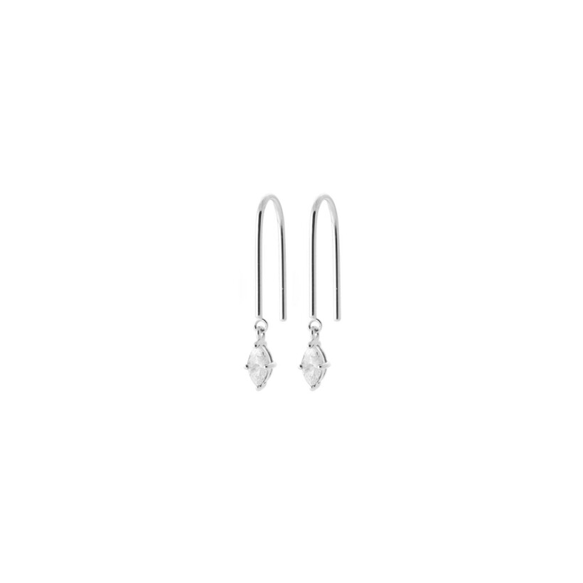 Boucles d'oreilles en argent et oxydes de zirconium