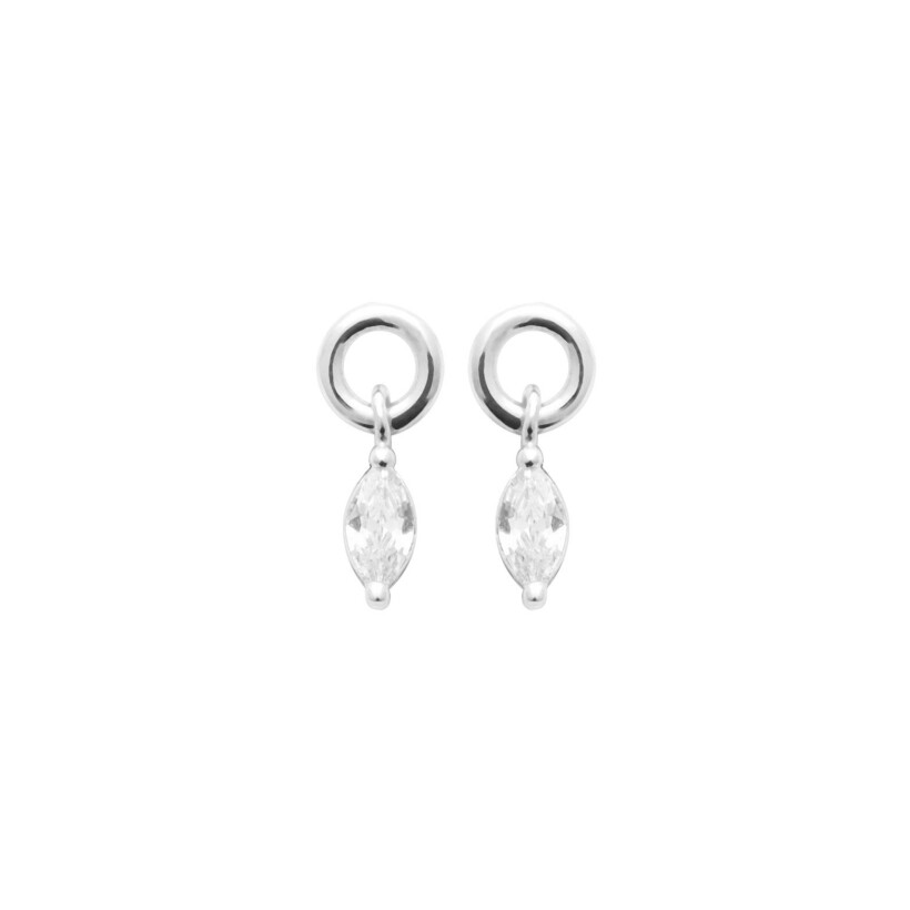 Boucles d'oreilles en argent et oxydes de zirconium