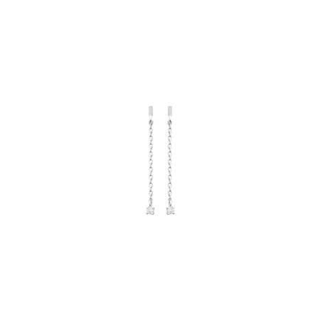 Boucles d'oreilles en argent et oxydes de zirconium