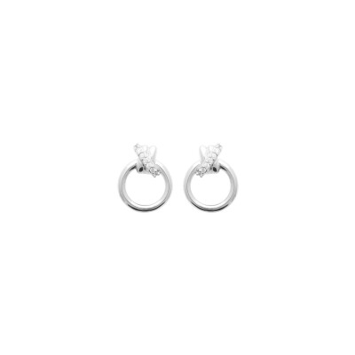 Boucles d'oreilles en argent et oxydes de zirconium