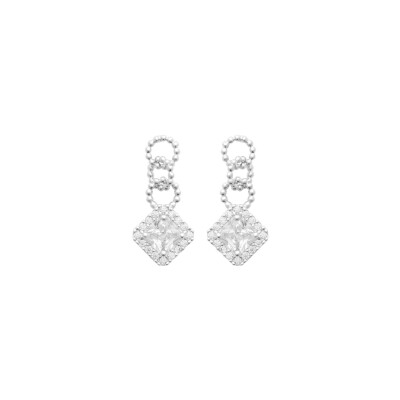 Boucles d'oreilles en argent rhodié et oxydes de zirconium