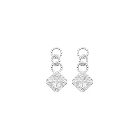 Boucles d'oreilles en argent rhodié et oxydes de zirconium