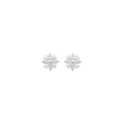 Boucles d'oreilles en argent rhodié et oxydes de zirconium