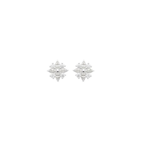 Boucles d'oreilles en argent rhodié et oxydes de zirconium