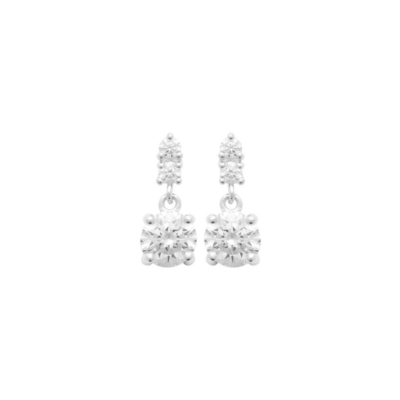 Boucles d'oreilles en argent rhodié et oxydes de zirconium