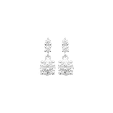 Boucles d'oreilles en argent rhodié et oxydes de zirconium