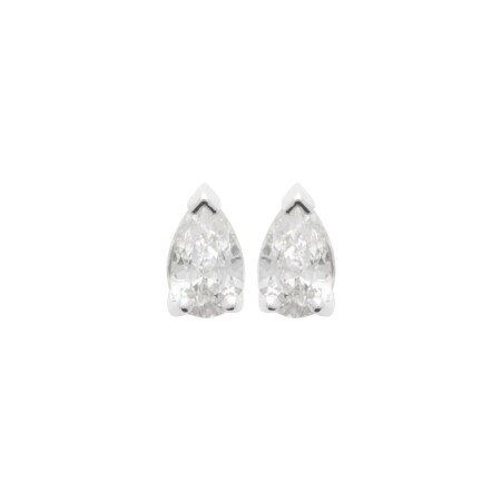 Boucles d'oreilles en argent rhodié et oxydes de zirconium