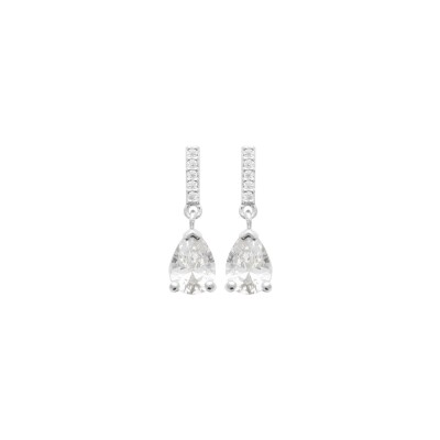 Boucles d'oreilles en argent rhodié et oxydes de zirconium