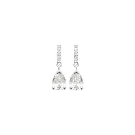 Boucles d'oreilles en argent rhodié et oxydes de zirconium