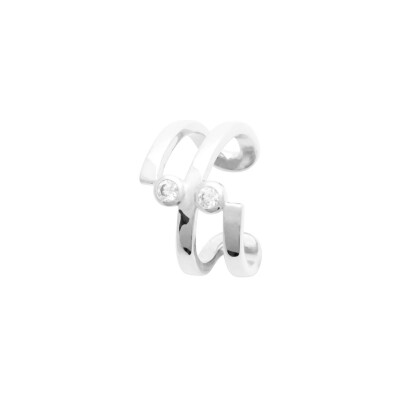 Boucles d'oreilles en argent rhodié et oxyde de zirconium