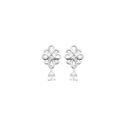 Boucles d'oreilles en argent et oxyde de zirconium