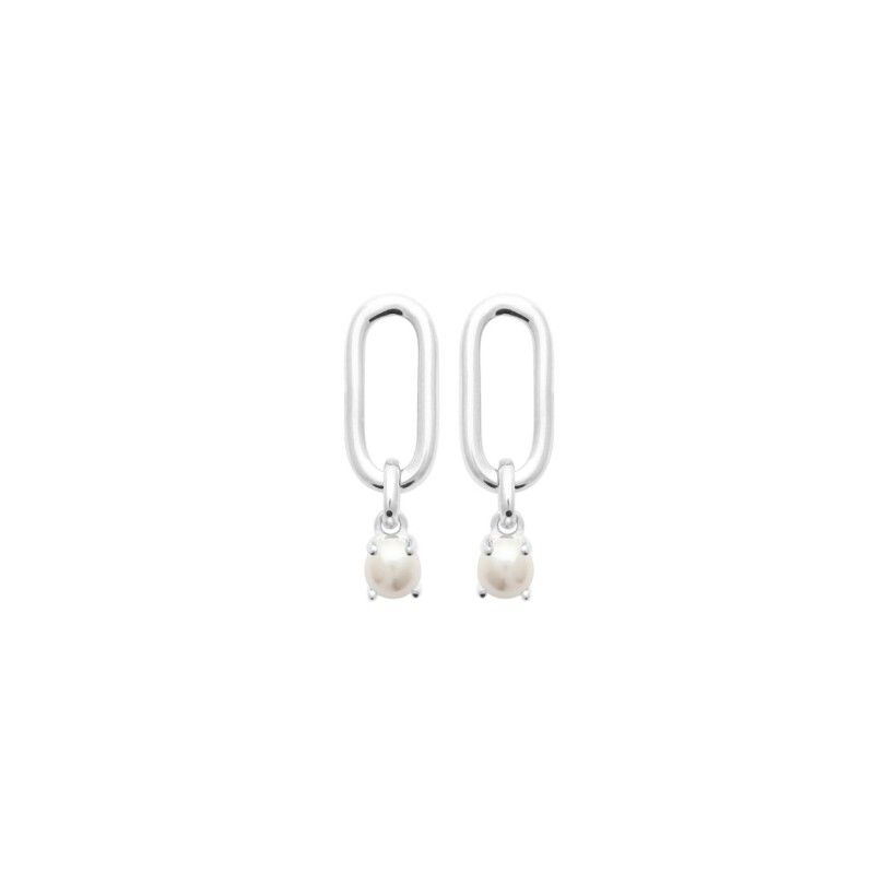 Boucles d'oreilles en argent et perle de culture