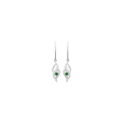 Boucles d'oreilles en argent, oxyde de zirconium et pierres de couleurs