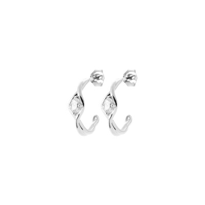 Boucles d'oreilles en argent et oxyde de zirconium