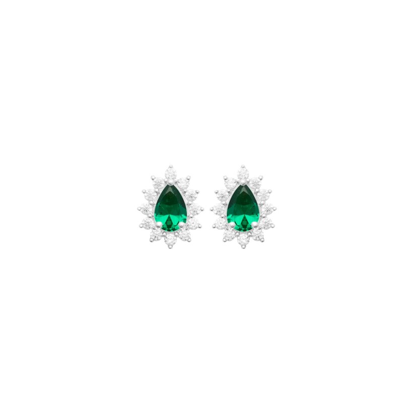 Boucles d'oreilles en argent et oxyde de zirconium