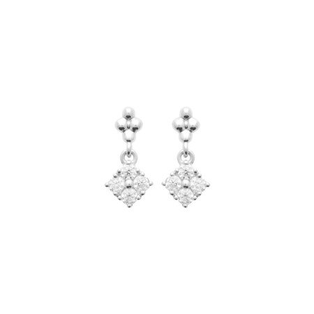 Boucles d'oreilles en argent et oxyde de zirconium