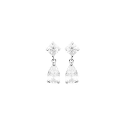 Boucles d'oreilles en argent et oxyde de zirconium